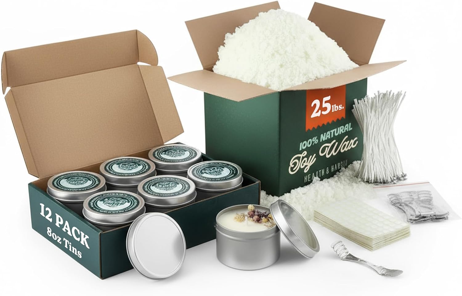 Candle Making Supplies Jars - 25파운드. 소이 캔들 왁스 및 재료,