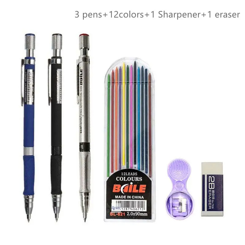 Staedtler Pencil Lumocolor - 2.0mm 샤프 펜슬 세트 초안 그리기,
